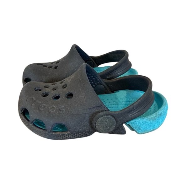Crocs Baby ELECTRO Size C4 Infant/toddler Navy/Electric Blue SLIP  ON 4 - Picture 1 of 11